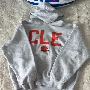 Gray Hoodie with Red CLE Print